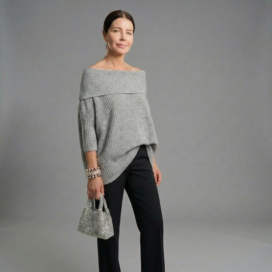 Elegante Off-Shoulder Gebreide Top